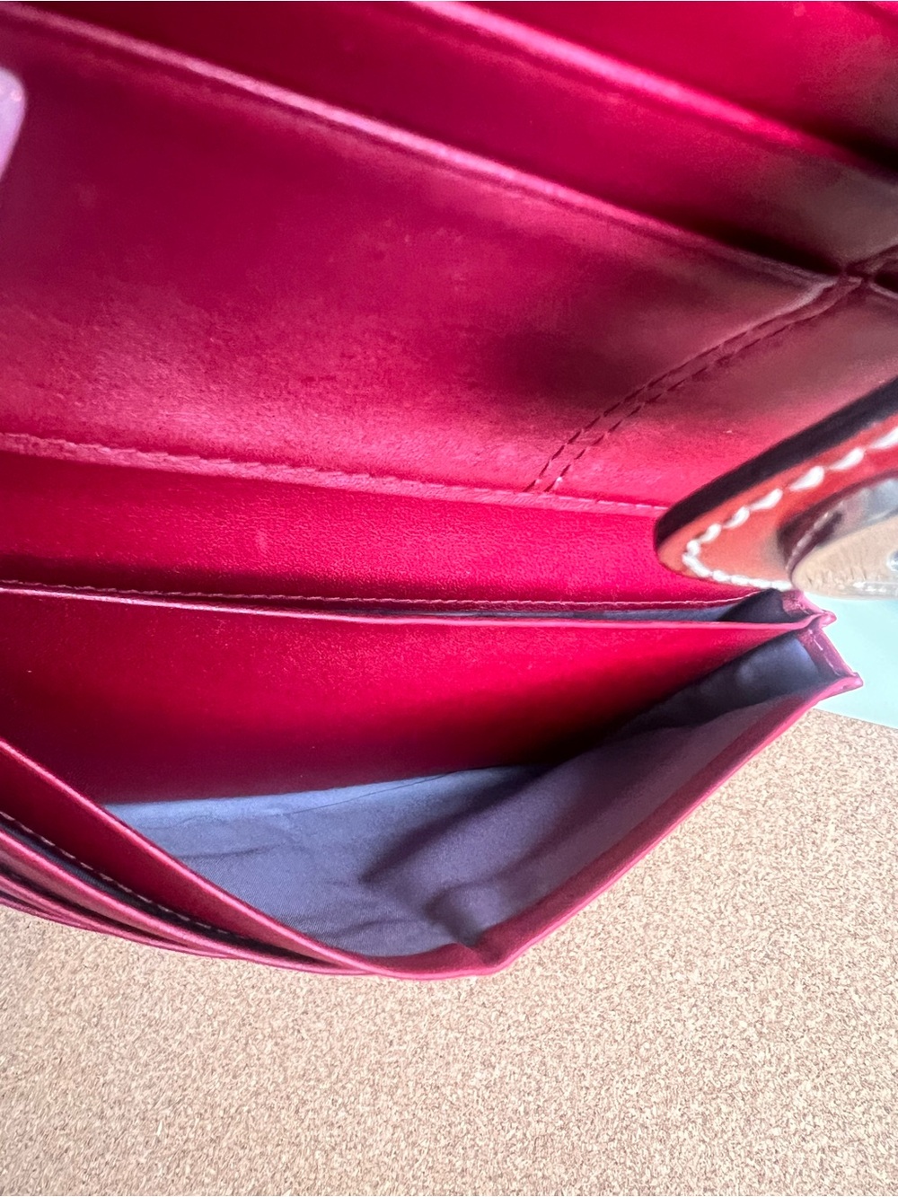 Coach Signature Women's Red Leather Wallet - Sleek Card & Coin Organizer
